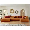 LISA DESIGN Onyx - canapé panoramique d'angle droit 7 places - en tissu - Rouille
