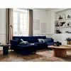 LISA DESIGN Anna - canapé panoramique en U - 7 places - convertible - avec coffre - en velours - Bleu nuit
