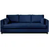 LISA DESIGN Anna - canapé droit 3 places convertible avec poche en velours - Bleu nuit