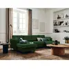 LISA DESIGN Anna - canapé panoramique en U - 7 places - convertible - avec coffre - en velours - Vert