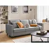 LISA DESIGN Jake - canapé 3 places - convertible - en velours côtelé - Gris clair