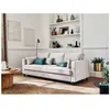LISA DESIGN Anna - canapé droit 3 places convertible avec poche en velours - Beige