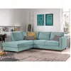 LISA DESIGN Jake - canapé d'angle convertible - 5 places - en velours côtelé - gauche - Bleu