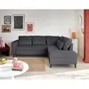BESTMOBILIER Canapé d'angle réversible 5 places en velours côtelé - Gris Anthracite - Aubepine