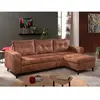 BESTMOBILIER Canapé d'angle réversible NORDIC - 4 places - Convertible - Industriel vintage - Marron