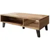 BESTMOBILIER Lord - table basse - bois et noir - 110 cm - style industriel - Bois / Gris