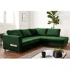 LISA DESIGN Anna - canapé d'angle droit - 5 places - convertible - en velours - Vert