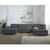 LISA DESIGN Vermont - canapé panoramique d'angle droit - 7 places - XXL - Gris foncé