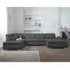 LISA DESIGN Vermont - canapé panoramique d'angle gauche - 7 places - XXL - Gris foncé