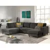 LISA DESIGN Jake - canapé panoramique - convertible avec coffre - 7 places - en velours côtelé - gauche - Gris foncé