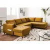 LISA DESIGN Anna - canapé d'angle panoramique - convertible avec coffre - 7 places - style contemporain - droit - Jaune