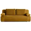 BESTMOBILIER Canapé 3 places convertible Elio - velours et velours côtelé Jaune - avec coffre