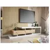 BESTMOBILIER Olga - meuble TV - bois et blanc - 198 cm - style scandinave Couleur - Bois / Blanc