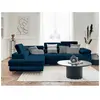 BESTMOBILIER Pablo - canapé d'angle gauche - 5 places - convertible avec coffre et têtières réglables - en velours