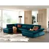 LISA DESIGN Vermont - canapé panoramique d'angle gauche - 7 places - XXL - en velours