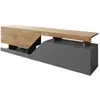 BESTMOBILIER Pitt - meuble TV - 160 cm - style industriel - Bois / Gris