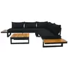 Salon bas de jardin 5 places modulable - BESTMOBILIER - Noir et bois -...