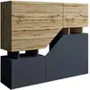 Pitt - buffet haut - 4 portes - 120 cm - Bois / Gris