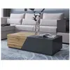 Pitt - table basse - 124 cm - style industriel - Bois / Gris