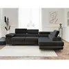 BESTMOBILIER Pablo - canapé d'angle droit - 5 places - convertible avec coffre et têtières réglables - en velours
