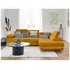 BESTMOBILIER Pablo - canapé d'angle droit - 5 places - convertible avec coffre et têtières réglables - en velours