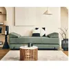BESTMOBILIER Brescia - banquette 3 places convertible en tissu velours relief - Vert