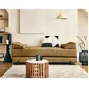 BESTMOBILIER Brescia - banquette 3 places convertible en tissu velours relief - Jaune