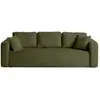 BESTMOBILIER Miro - canapé droit 3 places - convertible avec coffre - en velours texturé - Vert Olive
