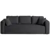 BESTMOBILIER Miro - canapé droit 3 places - convertible avec coffre - en velours texturé - Gris Anthracite