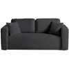 BESTMOBILIER Miro - canapé droit 2 places - en velours texturé - Gris Anthracite