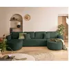 BESTMOBILIER Miro - canapé panoramique en U 7 places - convertible avec coffre - en velours texturé - Vert