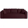 BESTMOBILIER Miro - canapé droit 3 places - convertible avec coffre - en velours texturé - Prune
