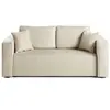 BESTMOBILIER Topaze - canapé droit 2 places - en tissu - Beige