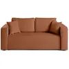 BESTMOBILIER Topaze - canapé droit 2 places - en tissu - Terracotta