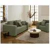 BESTMOBILIER Topaze - canapé droit 2 places - en tissu - Vert