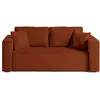 BESTMOBILIER Topaze - canapé droit 2 places - en velours côtelé - Terracotta