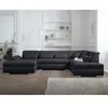 LISA DESIGN Vermont - canapé panoramique d'angle droit - 7 places - XXL - Noir