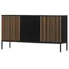BESTMOBILIER Savanna - buffet bas - bois et noir - 150 cm - Noir / Bois