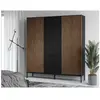 BESTMOBILIER Savanna - armoire - bois et noir - 185x180 cm - Noir / Bois
