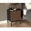 BESTMOBILIER Savanna - table de chevet - bois et noir - 40 cm - Noir / Bois