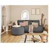 LISA DESIGN Mahina - canapé d'angle gauche - 4 places - convertible avec coffre - en tissu bouclette - Gris foncé