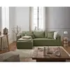BESTMOBILIER Topaze - canapé d'angle réversible - 4 places - convertible avec coffre - en tissu - Vert