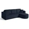 BESTMOBILIER Miro - canapé d'angle réversible - 4 places - convertible avec coffre - en velours texturé - Bleu