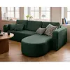 BESTMOBILIER Miro - canapé d'angle réversible - 4 places - convertible avec coffre - en velours texturé - Vert