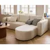 BESTMOBILIER Miro - canapé d'angle réversible - 4 places - convertible avec coffre - en velours texturé - Beige