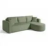 BESTMOBILIER Miro - canapé d'angle réversible - 4 places - convertible avec coffre - en velours texturé - Vert sauge