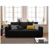 BESTMOBILIER Regala - canapé 3 places - convertible avec coffre - en tissu - Noir