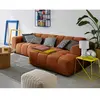 LISA DESIGN Ray - canapé d'angle droit - 4 places - en tissu texturé - Rouille