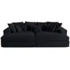 LISA DESIGN Collins - canapé 3 places avec double méridienne - velours côtelé grosses côtes - Noir