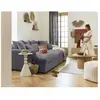 LISA DESIGN Collins - canapé 3 places avec double méridienne - velours côtelé grosses côtes - Gris